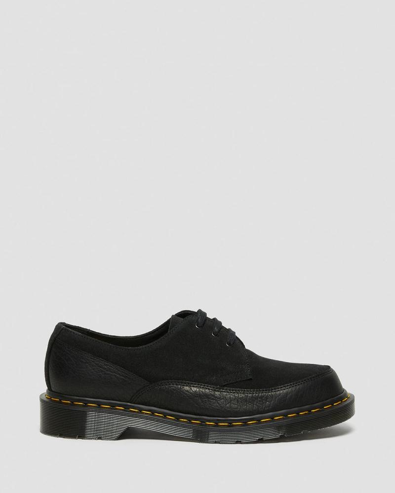 Men's Dr Martens 1461 Guard Made in England Leather Lace Up Shoes Black | AU 579YXF